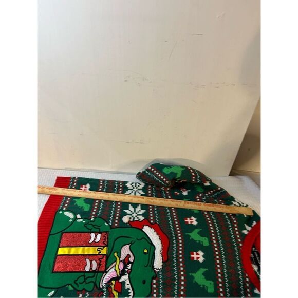 Blizzard Bay Dinosaur T-Rex Christmas sweater mens Large rn#162711 - Picture 6 of 6